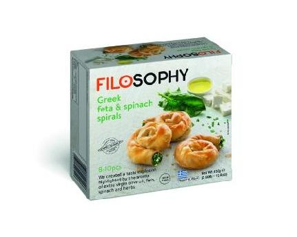 Ioniki FiloSophy Frozen Mini Feta & Spinach Spirals QTY 9-10 - 450g